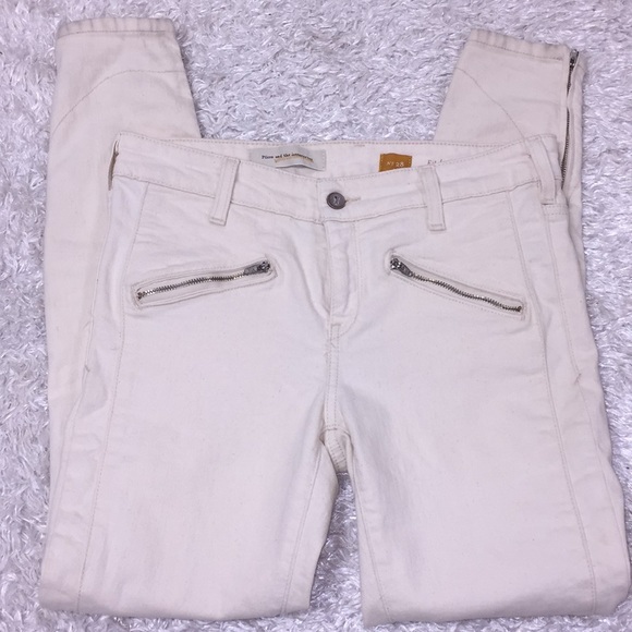 🔸 Pilcro Serif Cream Ankle Jeans - Picture 1 of 6